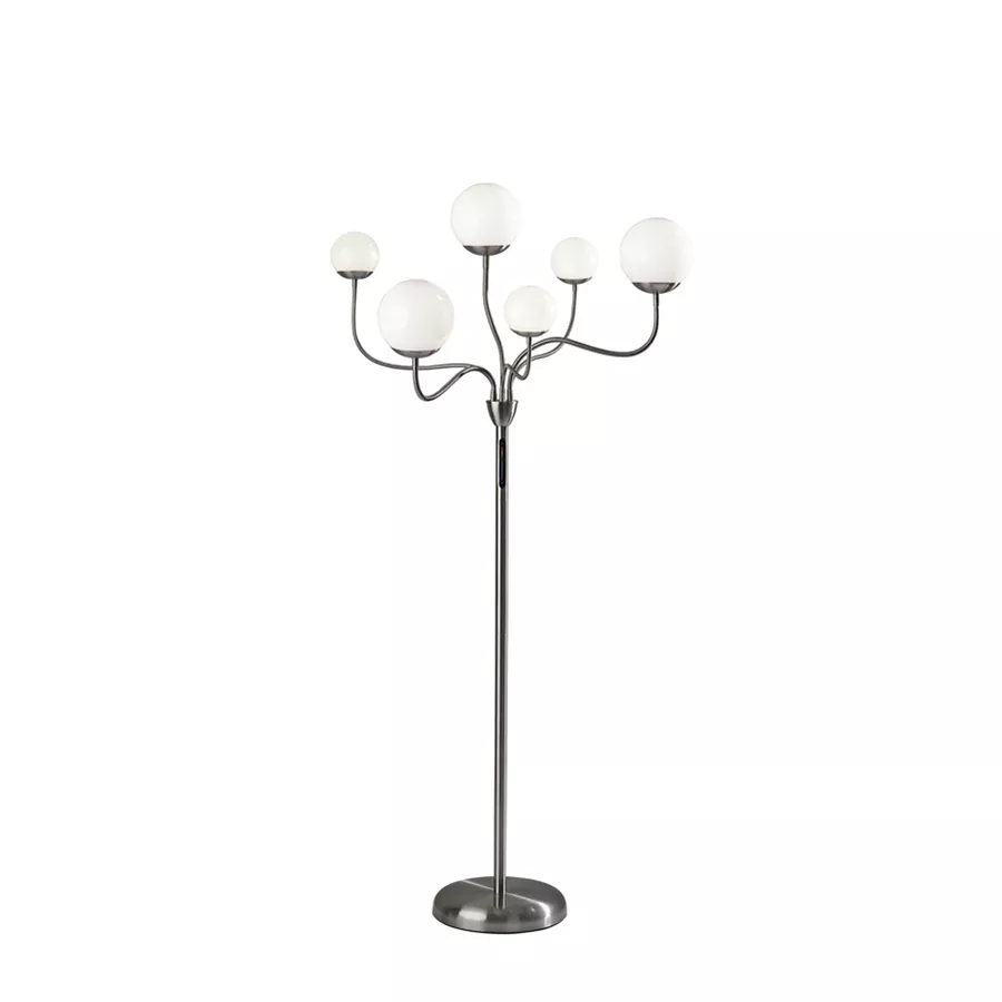 Adesso Phoebe LED Color Changing Floor Lamp Brushed Steel (4041-22)