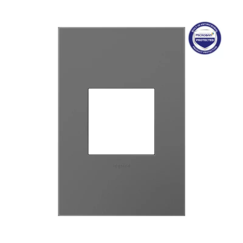 Adorne AWP Screwless Wall Plate with Microban, Magnesium