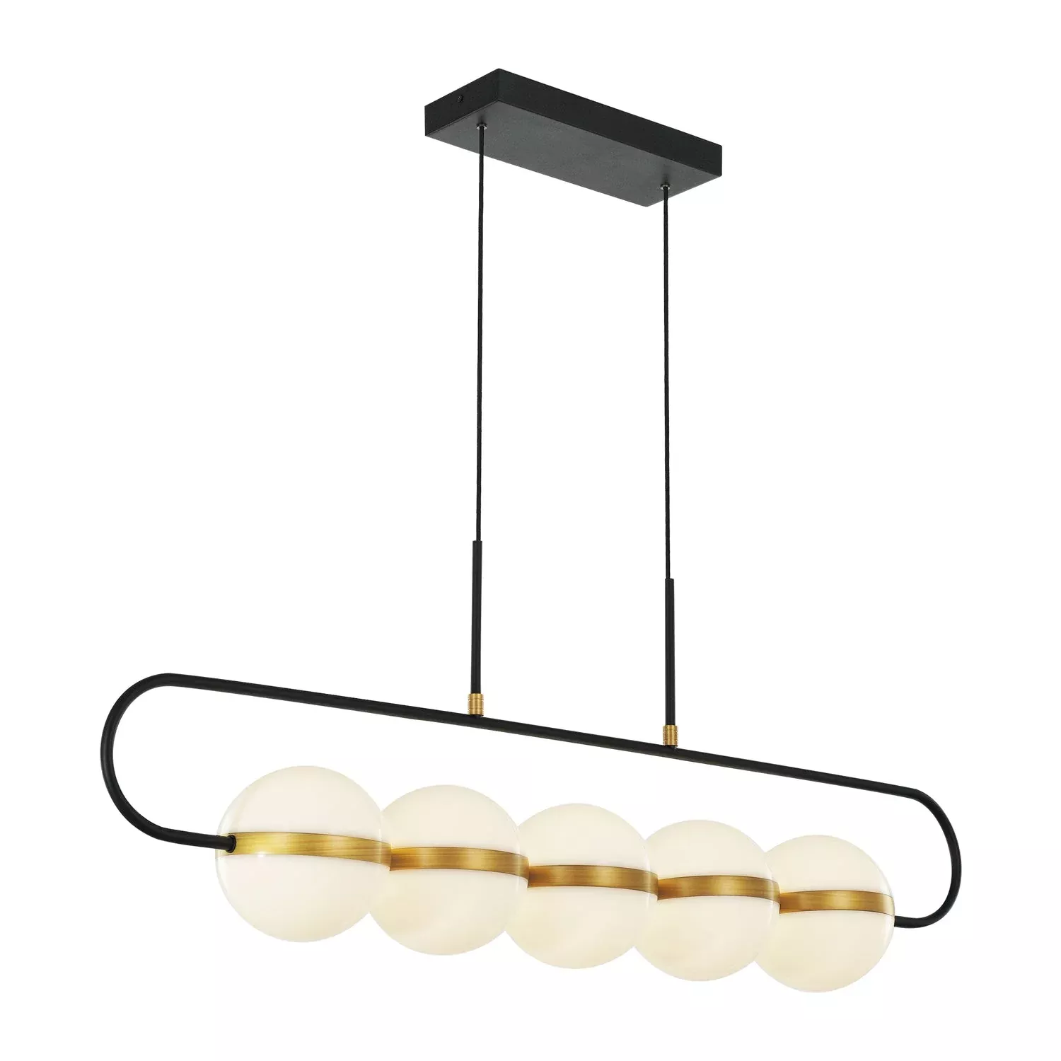 Alora Tagliato 5-Head LED Linear Pendant Matte Black LP302005MBBG