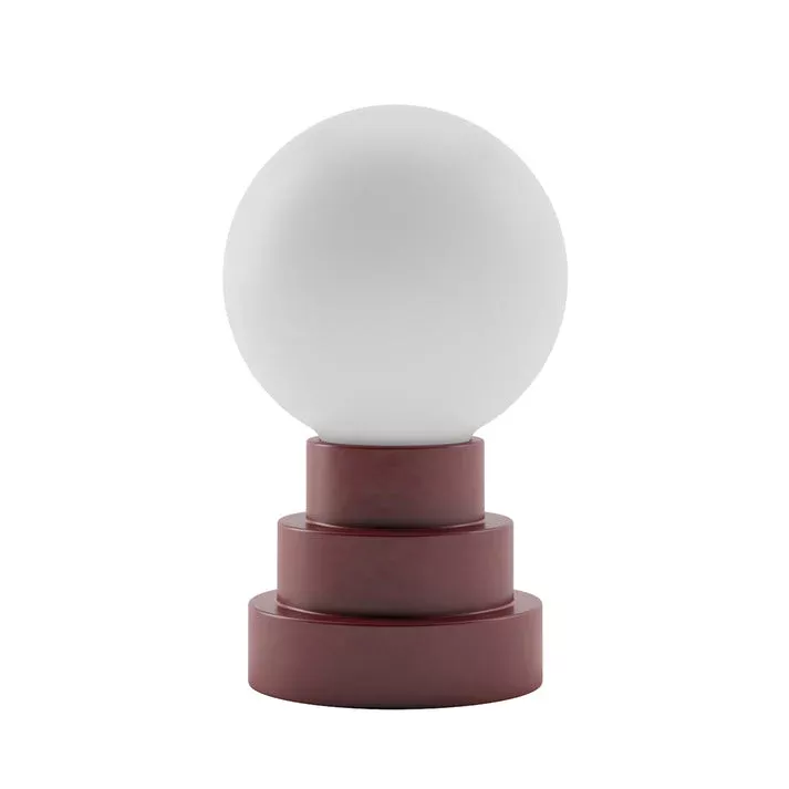 Bulbrite GLOBE/TL/OX Cordless Indoor Modern Table Lamp Globe 3.7V 2700K 90 CRI 300Lm Oxblood (K70201)