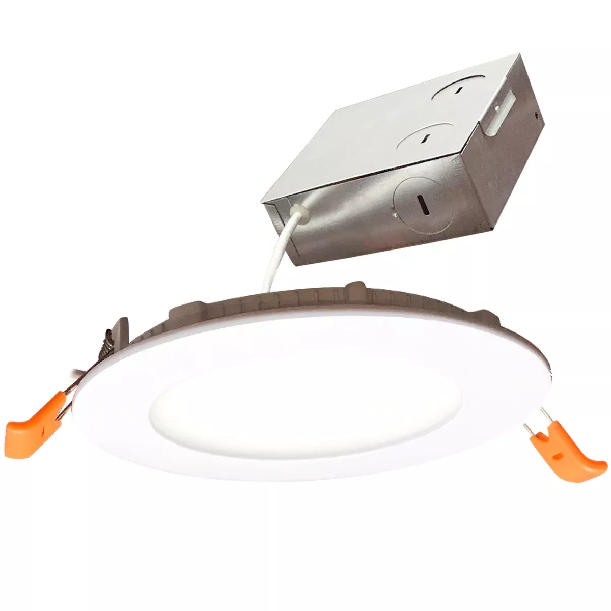 Bulbrite LED12JBOXDL/4HL/830/WHRD/D 12W LED 4 Inch High Lumen Recessed Downlight Metal Junction Box White Round Dimmable 80 CRI 3000K 120V (773216)