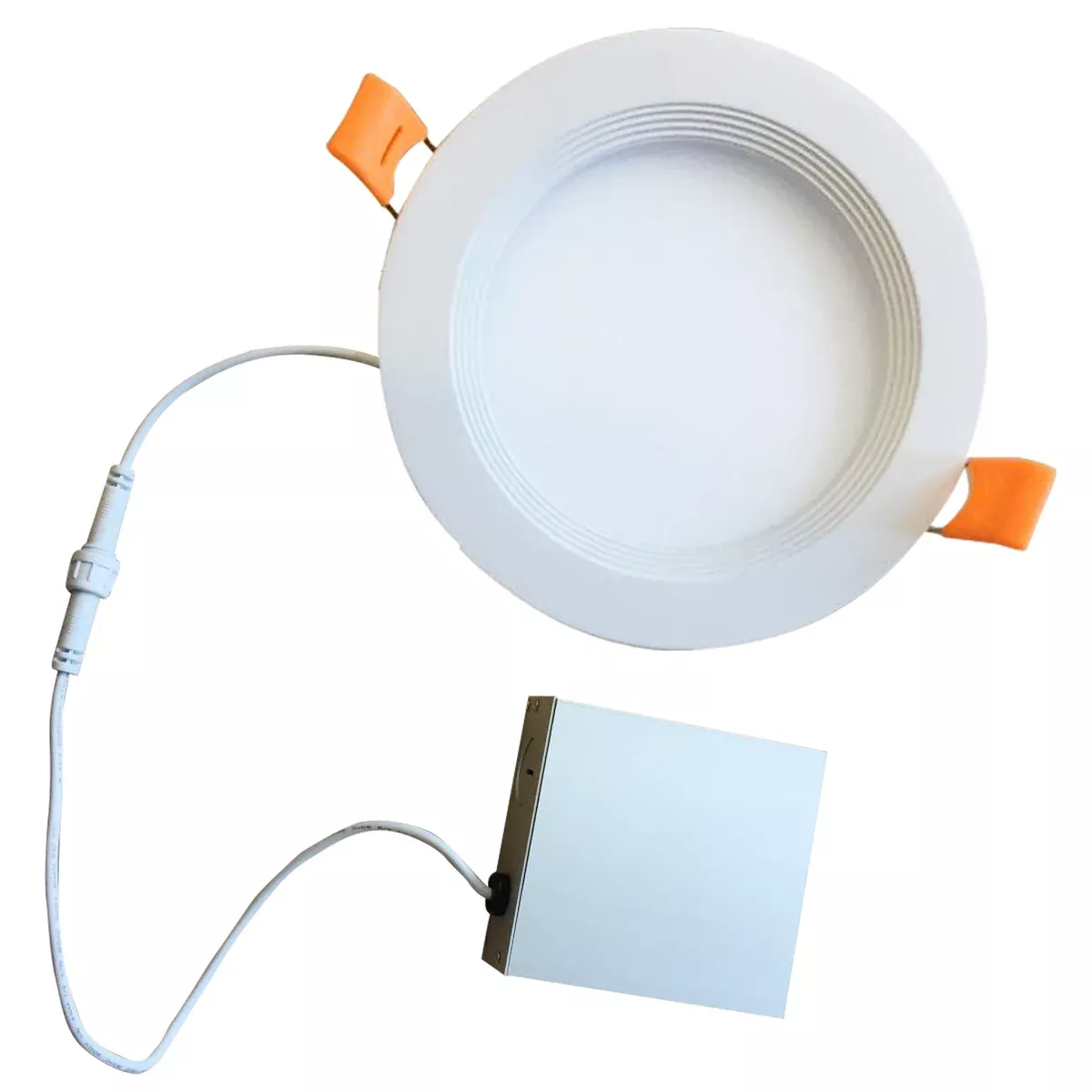Bulbrite LED18JBOXDL/8/930/WHRD/D 18W LED 4 Inch Recessed Downlight With Metal Junction Box And Baffle White Round Dimmable 3000K 120V 90 CRI (773271)