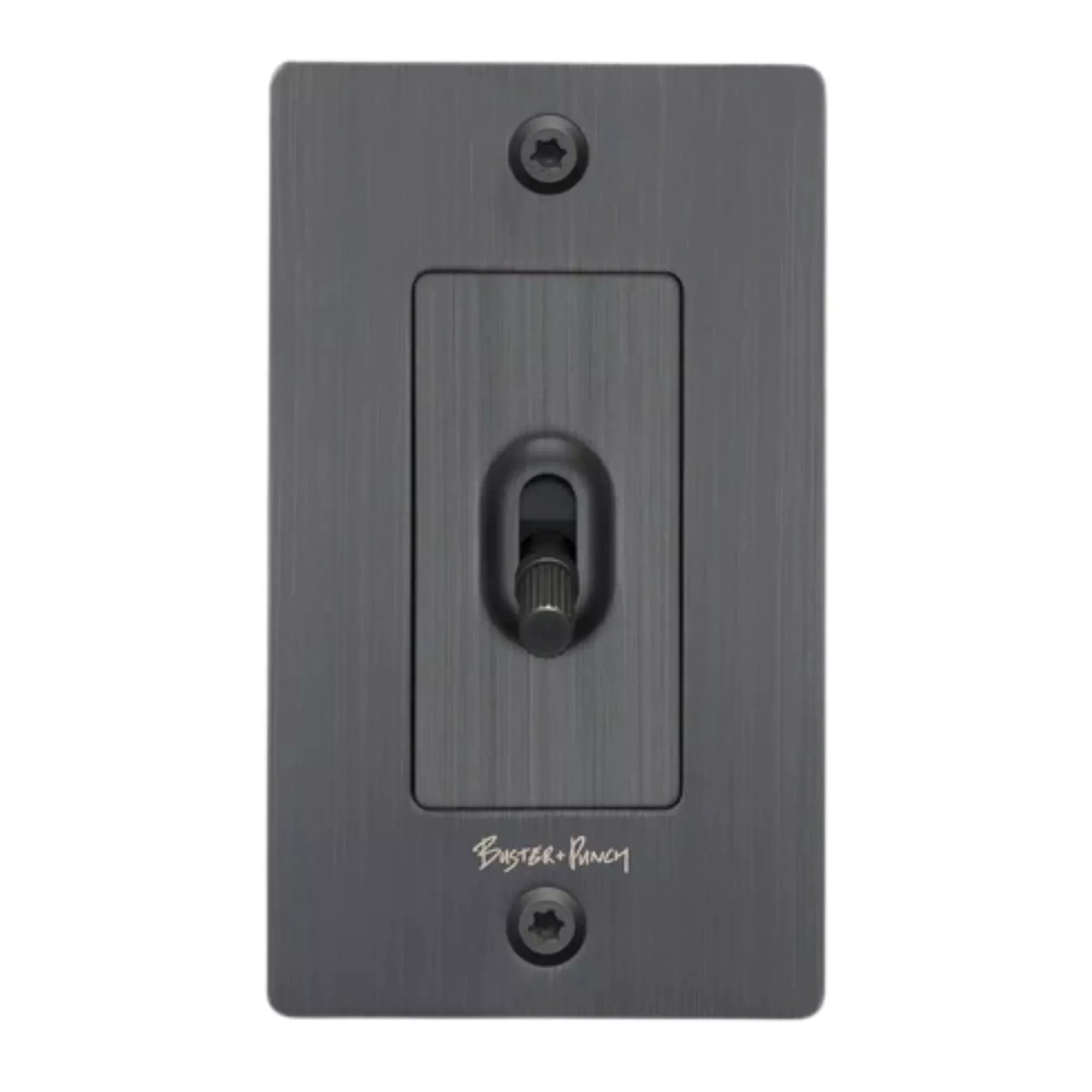 Buster + Punch NTG-454032 Linear 1-Gang Toggle Switch With Logo, 15A, Single Pole/3-Way, Smoked Bronze