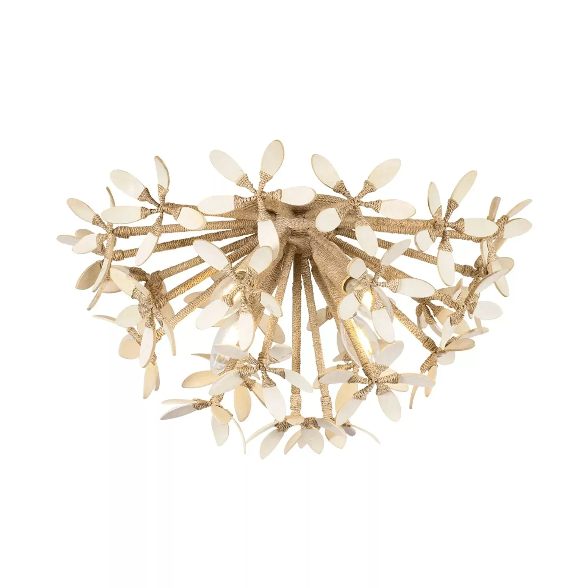 Corbett Lighting Corfu 20 in. 4-Light Semi-Flush Mount, Ivory Coco