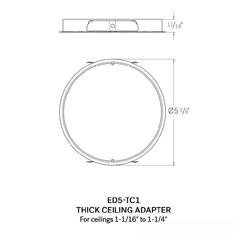 CSL ED5-TC1 Thick Ceiling Adapter for 5" Eco-Downlight