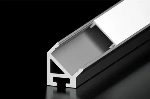 Diode LED Channel Bundle, 45°, 48 in, Premium Diffusion Lens, 1 open end cap, 1 closed end cap, 4 mounting clips (DI-CPCHB-45-PD-48)
