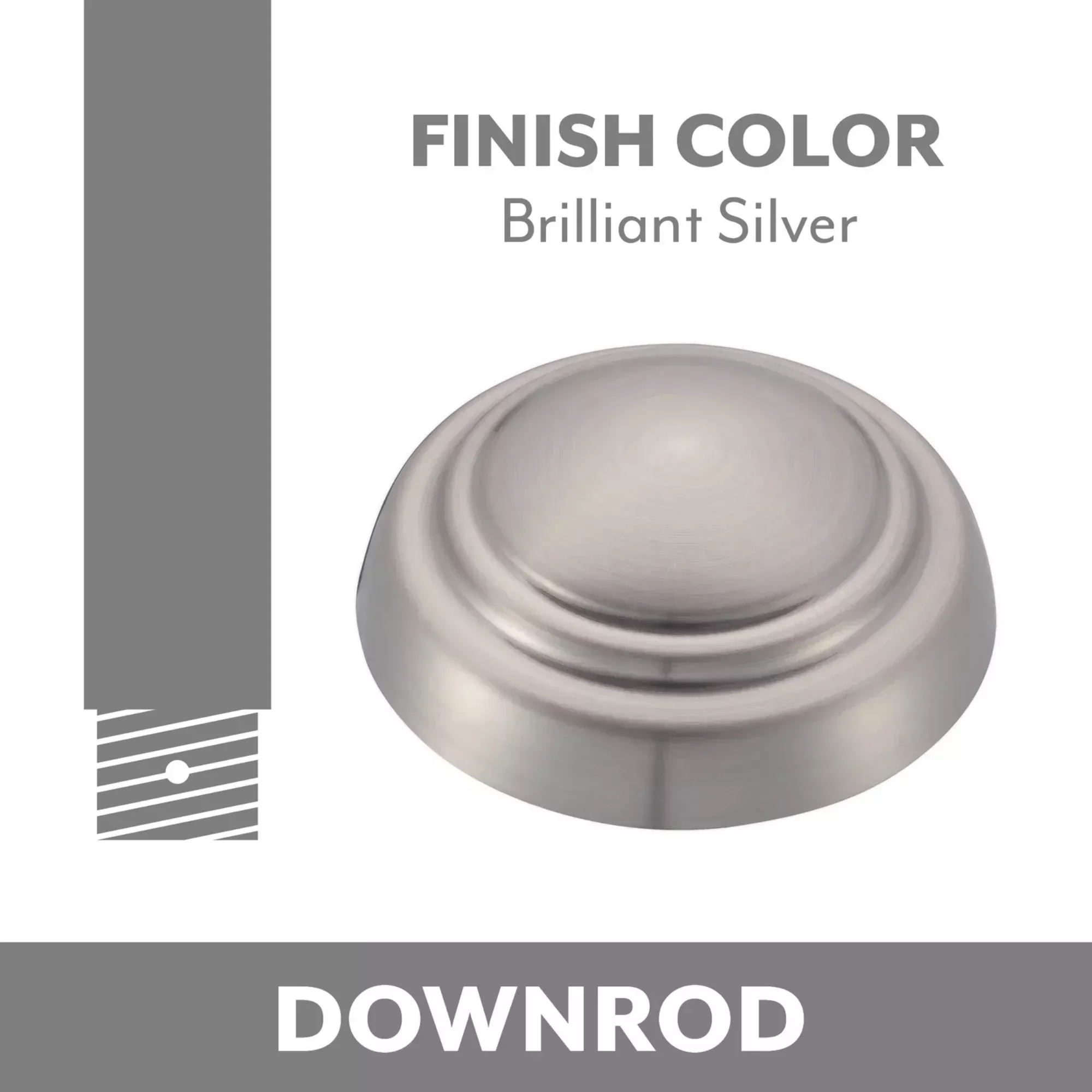 DR5 72" Downrod Brilliant Silver Finish