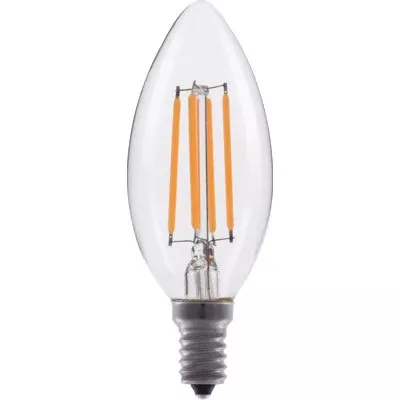EIKO LED4WB11E12/FIL/827-DIM-G7 LED Advantage Filament B11 320 Degree 4W-300Lm Dimmable 80 CRI 2700K E12 120V Clear (09892)