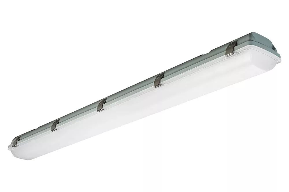 EIKO VP3-4PS45-FCCT-H VP3 Vapor Proof Fixture 4 Foot Powerset 45W/35W/25W CCT Selectable 3500K/4000K/5000K 120-347V 0-10V Dimming White (13742)