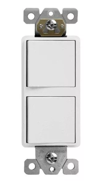 Enerlites Commercial Decorator Dbl Rocker Switch 3-Way 15A 120/277V