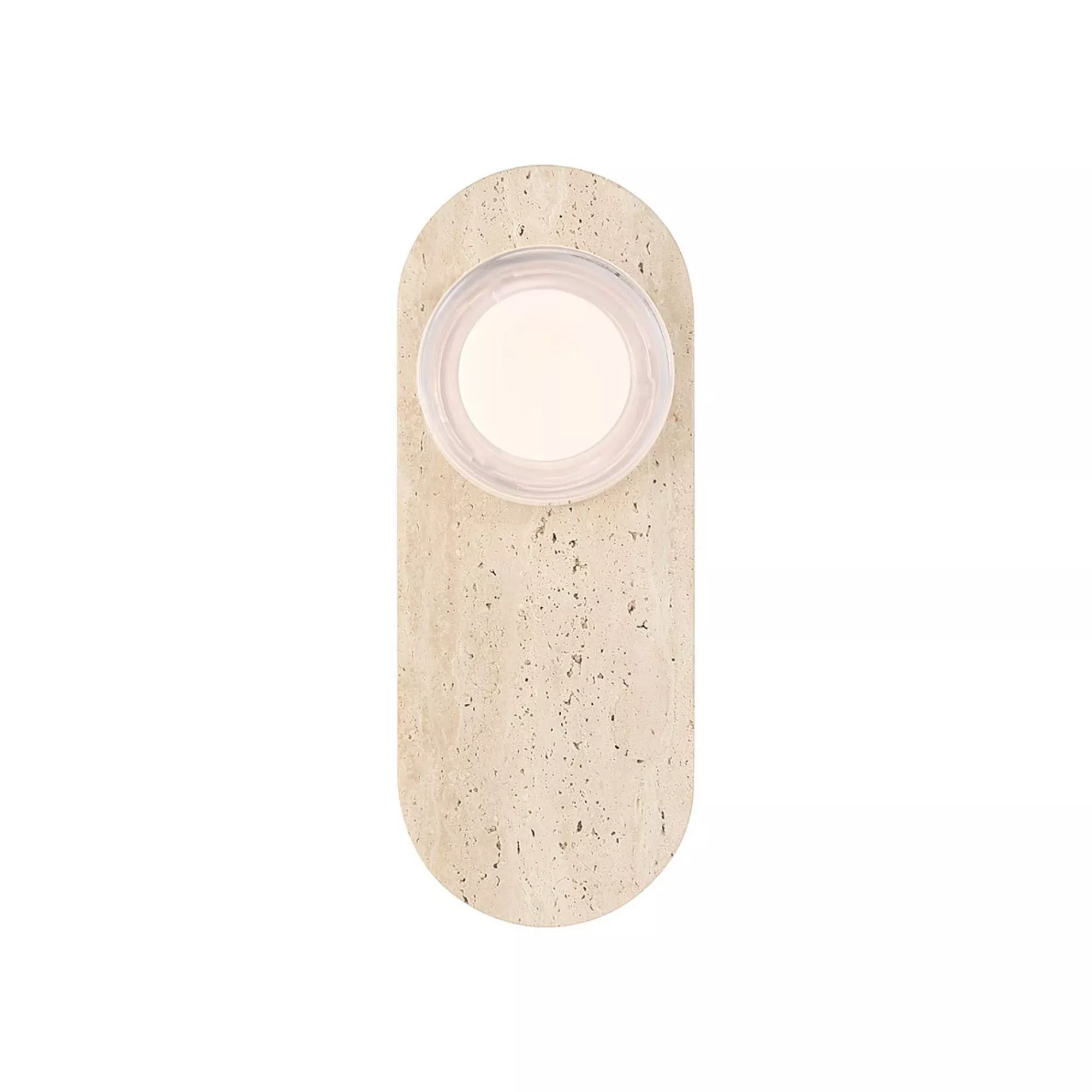 Eurofase Sternn Outdoor Sconce, Travertine with Clear Smooth Glass