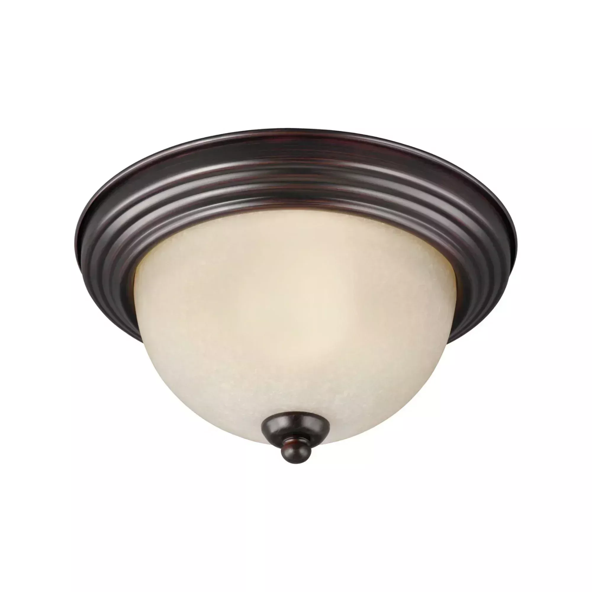 Generation Lighting Geary 10.5 in. Flush Mount Light, Bronze with Amber Scavo Glass Diffuser
