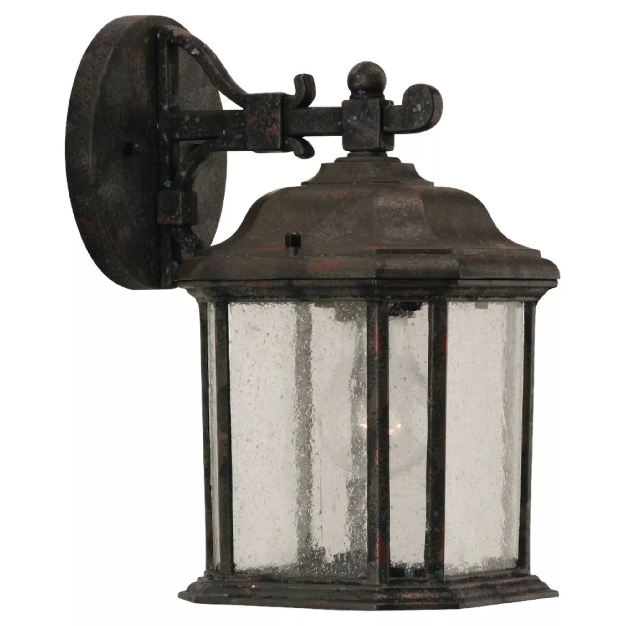 Generation Lighting Kent 11.25 in. Outdoor Wall Lantern, Oxford Bronze with Clear Seeded Glass