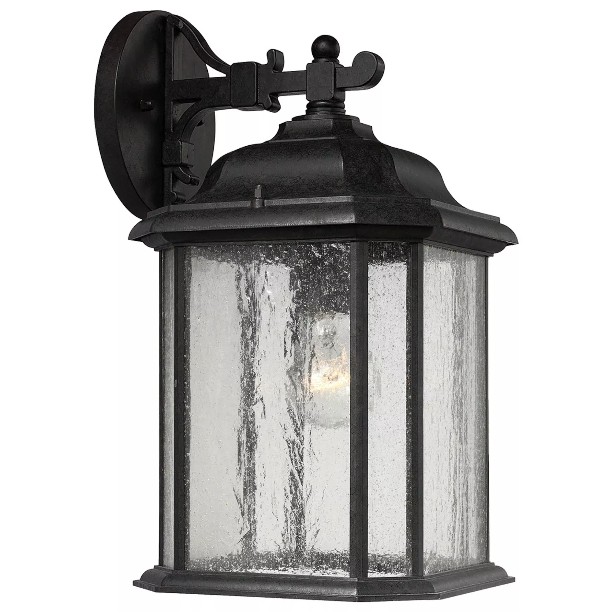 Generation Lighting Kent 15 in. Outdoor Sconce, Oxford Bronze with Clear Seeded Glass