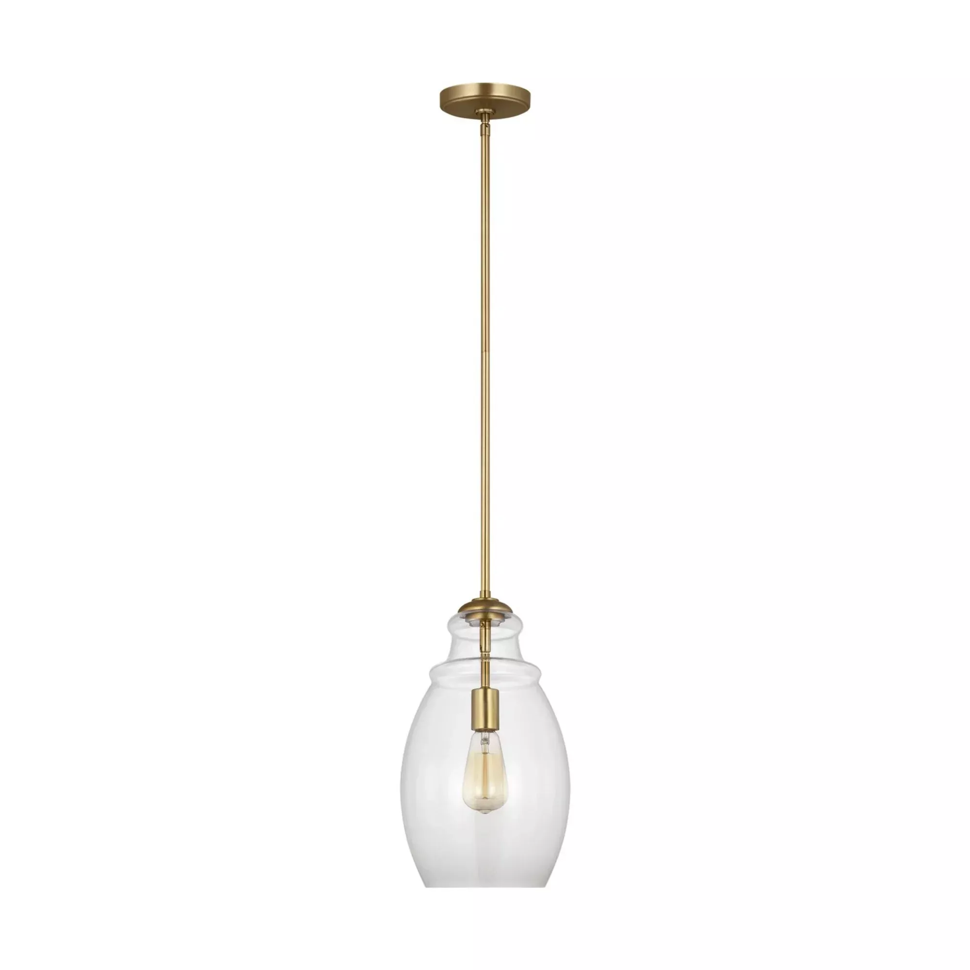 Generation Lighting Marino 16.25 in. Pendant Light, Satin Brass with Clear Glass