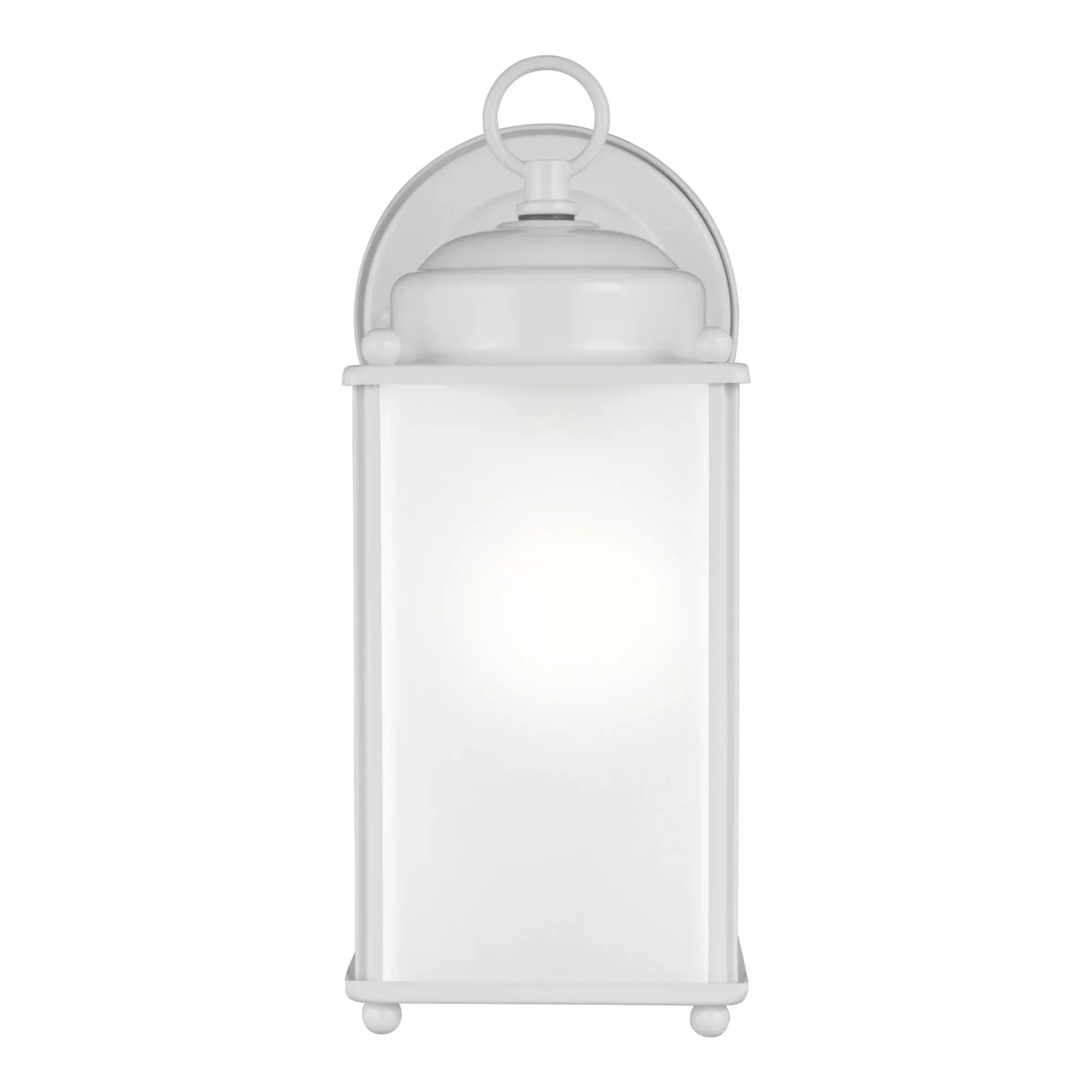 Generation Lighting New Castle 10.25in Outdoor Wall Sconce, White with Satin Etched Glass