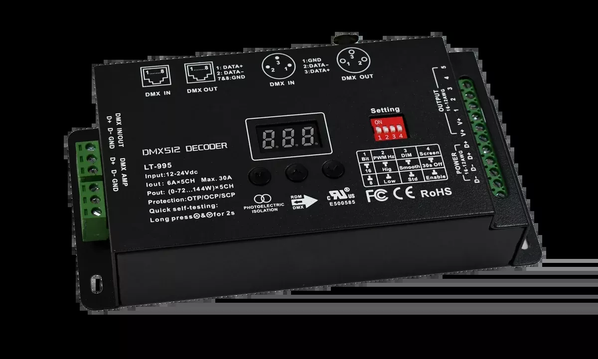 GM Lighting 5-Channel CV DMX Decoder (DMX-LT-995)