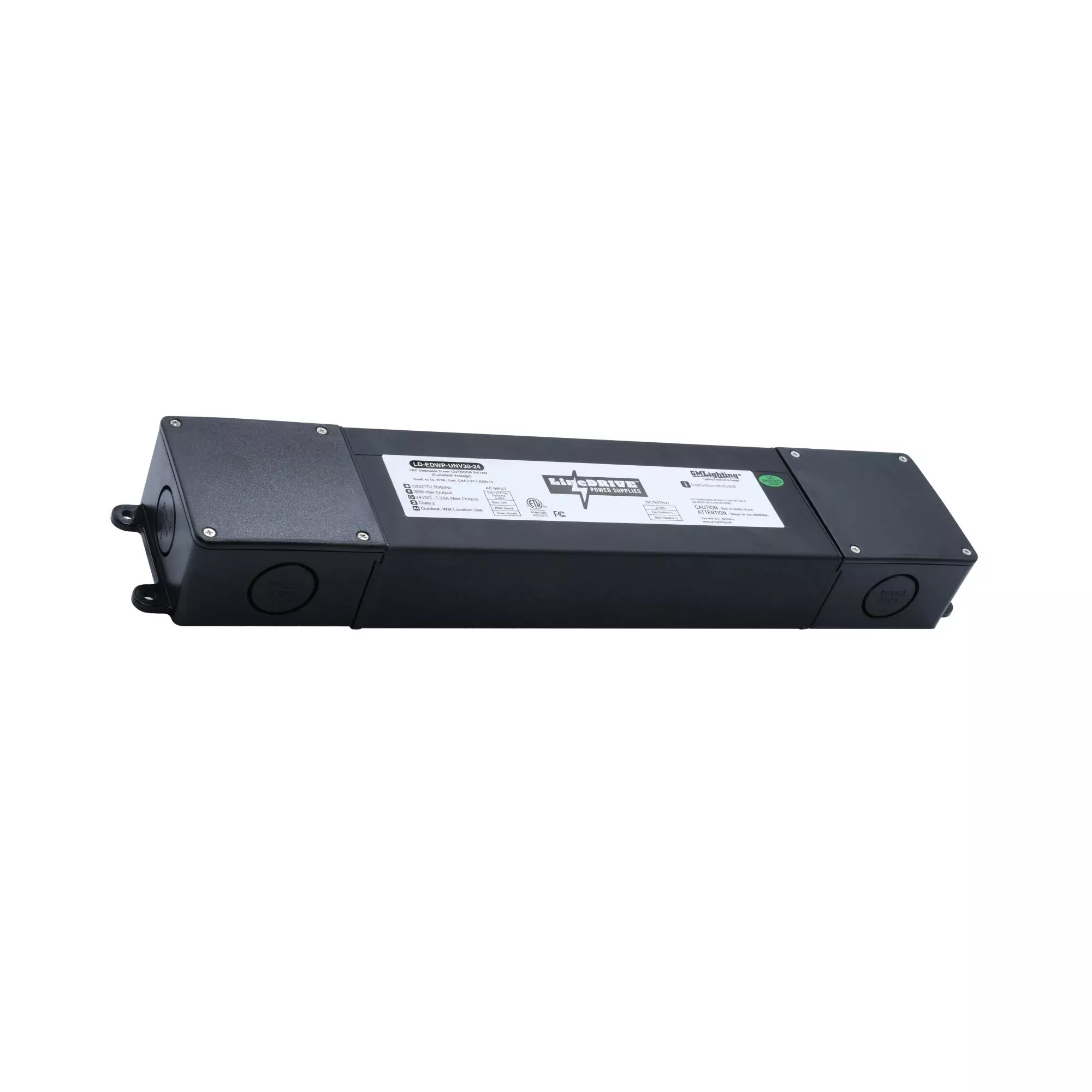 GM Lighting LineDRIVE 30W LED Driver 24V DC, TRIAC Dimming, Integrated Junction Box, 120-277V