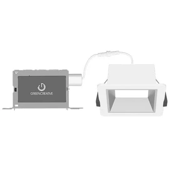Green Creative NYXDM6SQ/S9CCT5S/DUALDIM/MD/CW NYX Direct Mount 6 Inch Square LED Downlight Lumen/CCT Selectable 700Lm/1000Lm/1500Lm/2000Lm 2700K/3000K/3500K/4000K/5000K Dual Dimming (37551)