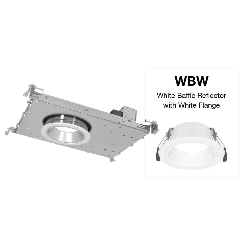 Green Creative NYXNC4RD/M9CCT5S/DUALDIM/WDWBW NYX New Construction 4 Inch Round LED Downlight Lumen/CCT Selectable 2500Lm/3000Lm/4000Lm 2700K/3000K/3500K/4000K/5000K Dual Dimming Wide Beam (38458)