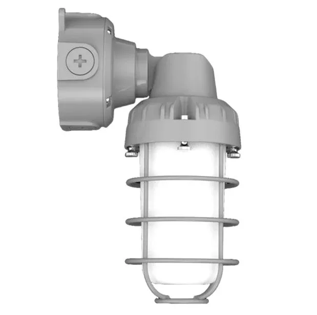 Halco VPTAJR-E26-U-GR Vaportight Adjustable Arm Jelly Jar E26 Lamp Ready 120-277Vac Gray Die-Cast Body Silicone Gasketing (12555)