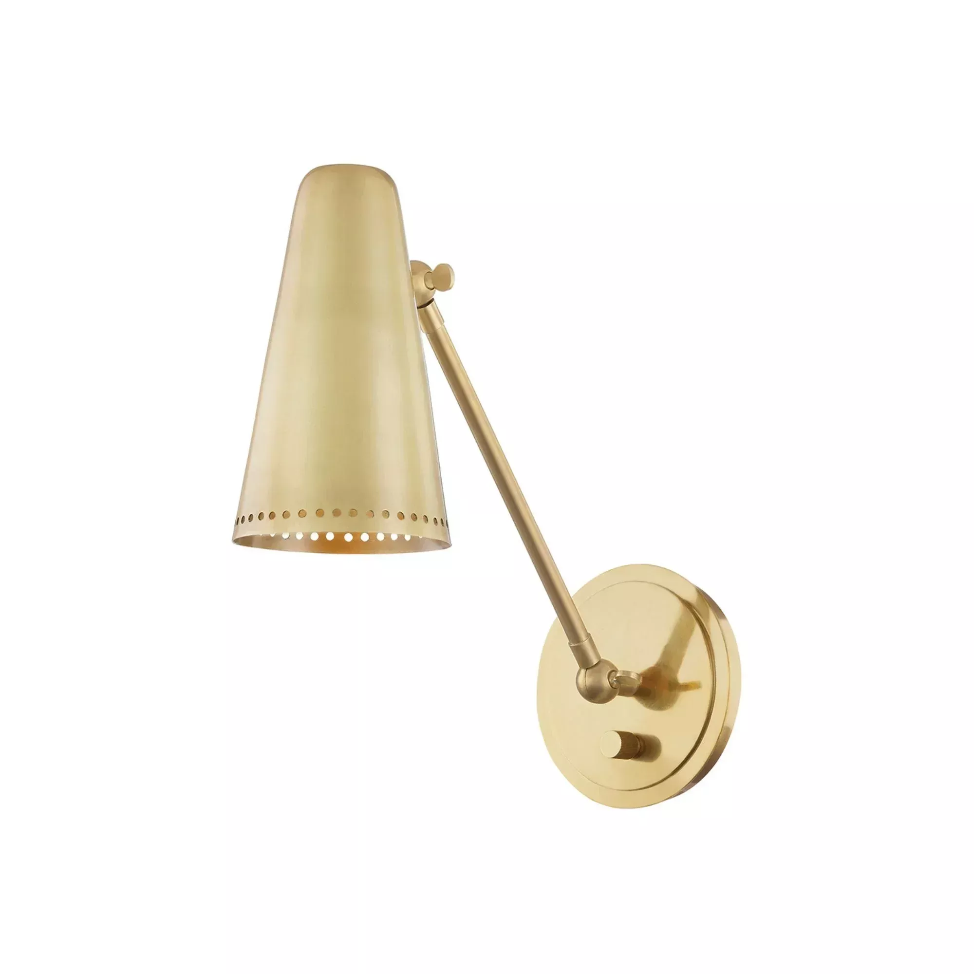 Hudson Valley Easley 13 in. Swing Arm Lamp, Aged Brass with Alabaster Shade