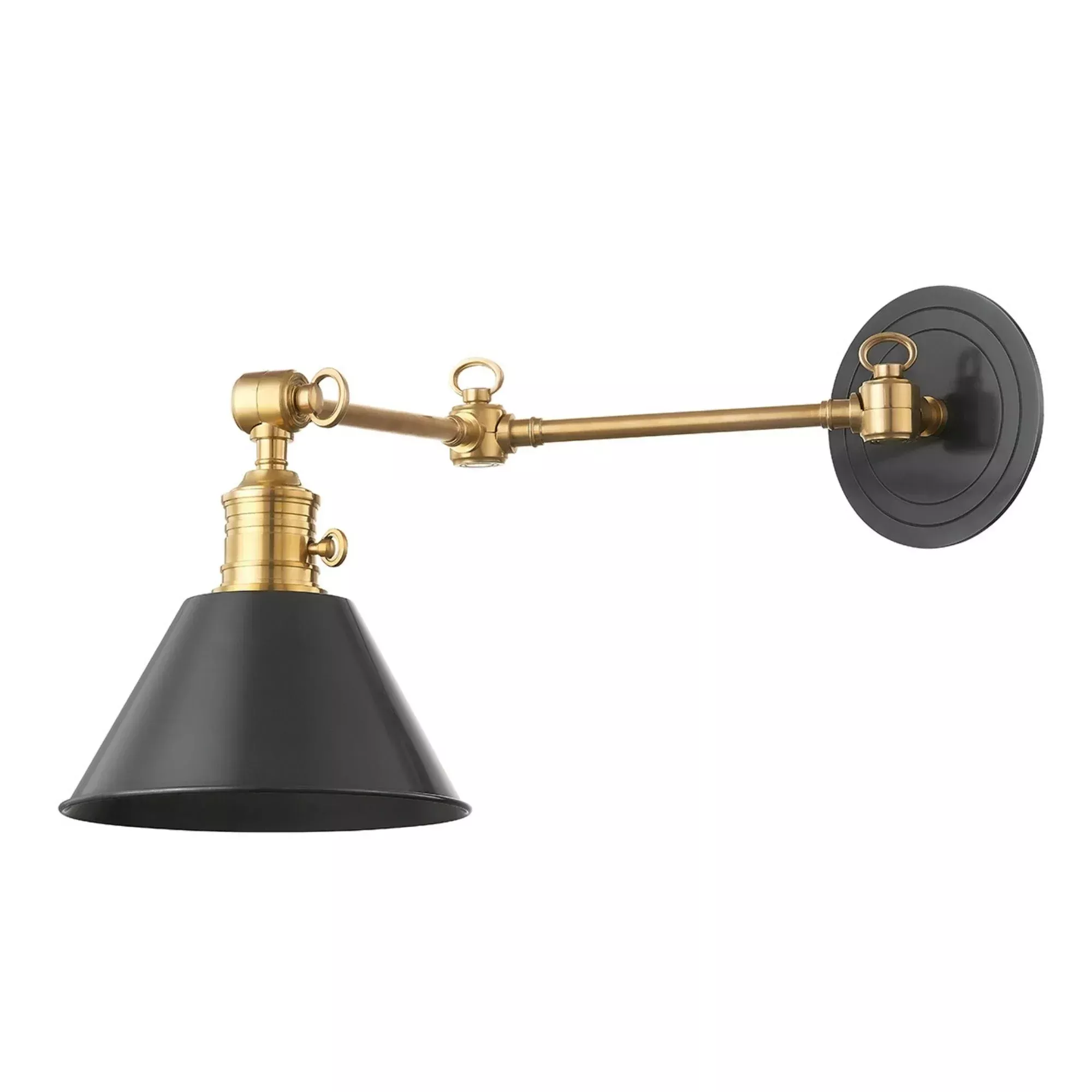 Hudson Valley Garden City 11.25 in. Swing Arm Lamp, Aged Brass & Old Bronze