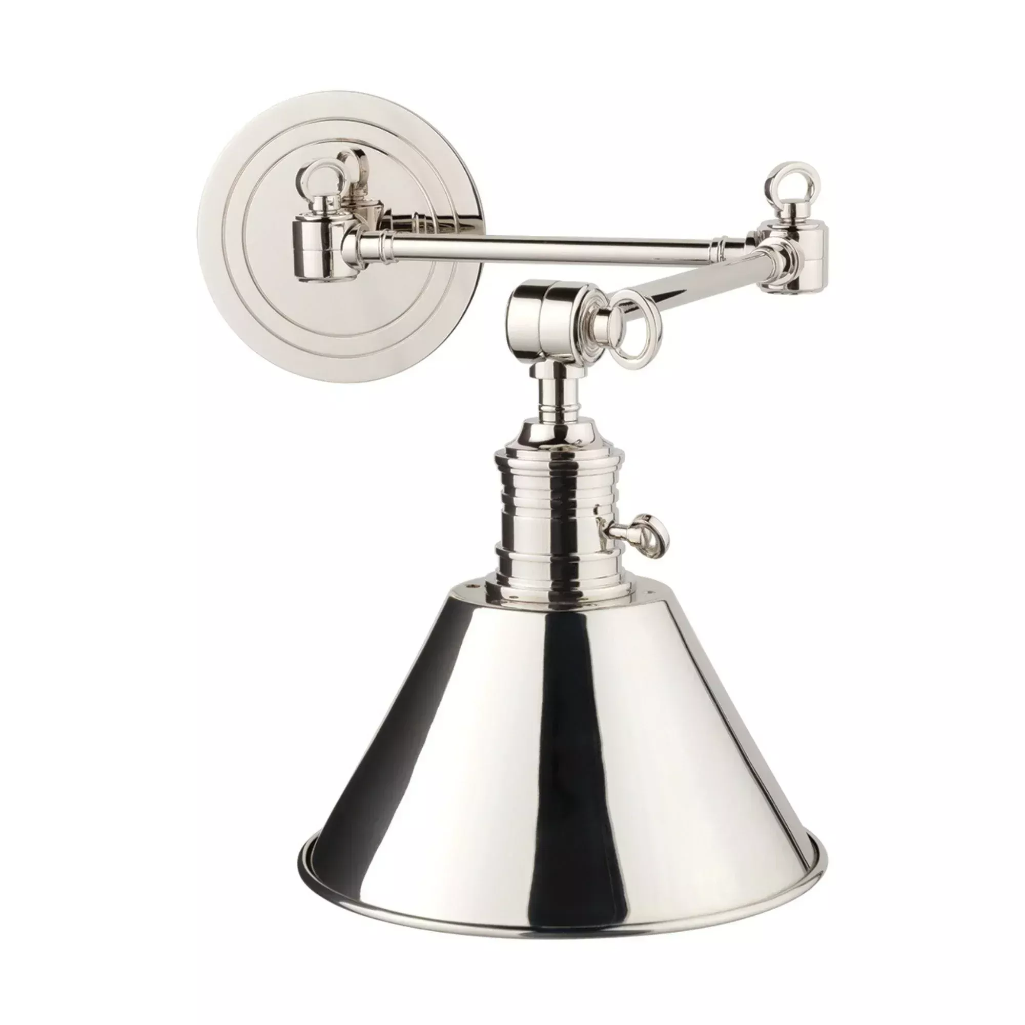 Hudson Valley Garden City 11.25 in. Swing Arm Lamp, Polished Nickel with Steel Shade