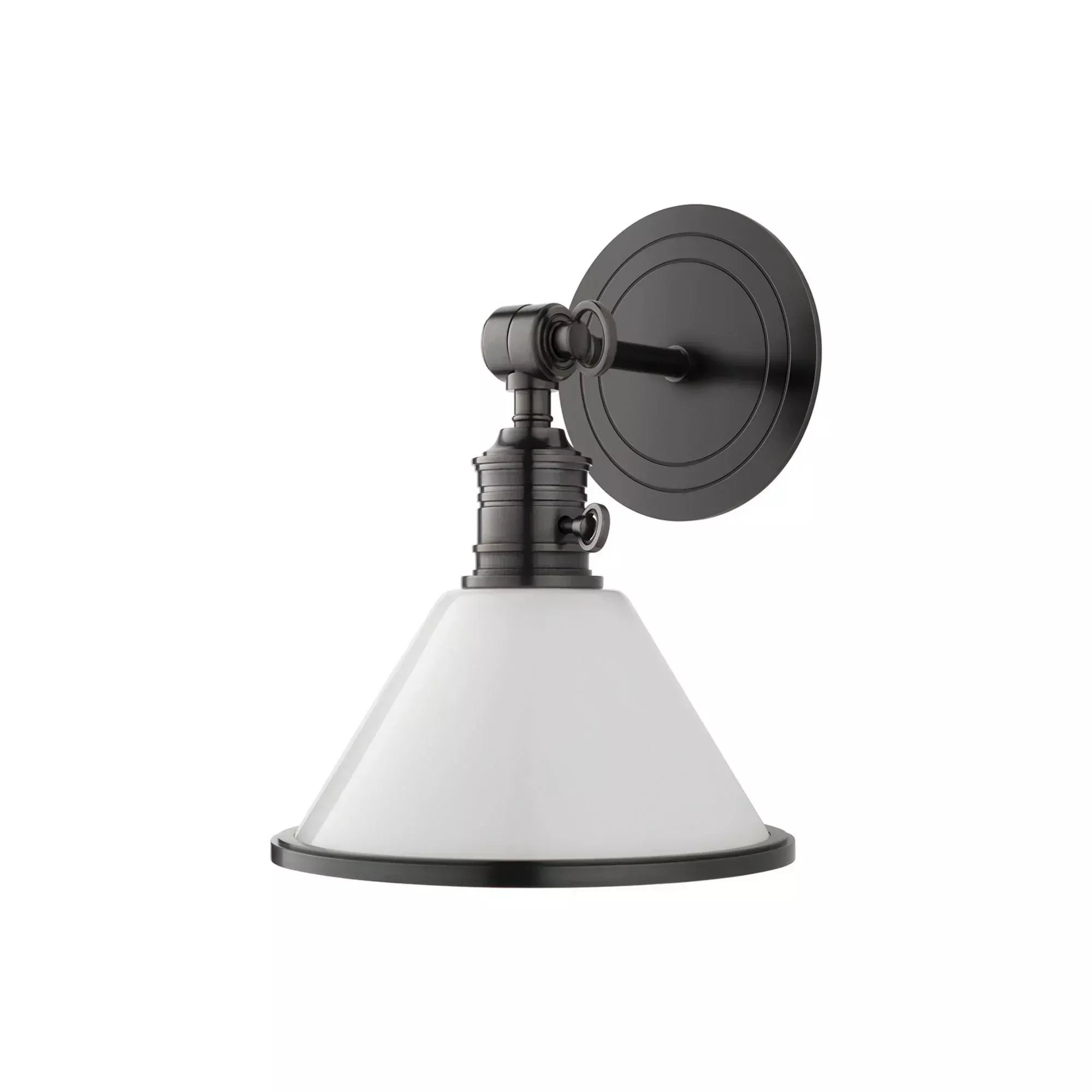 Hudson Valley Garden City 11 in. Swing Arm Lamp, Old Bronze with Opal Shiny Glass