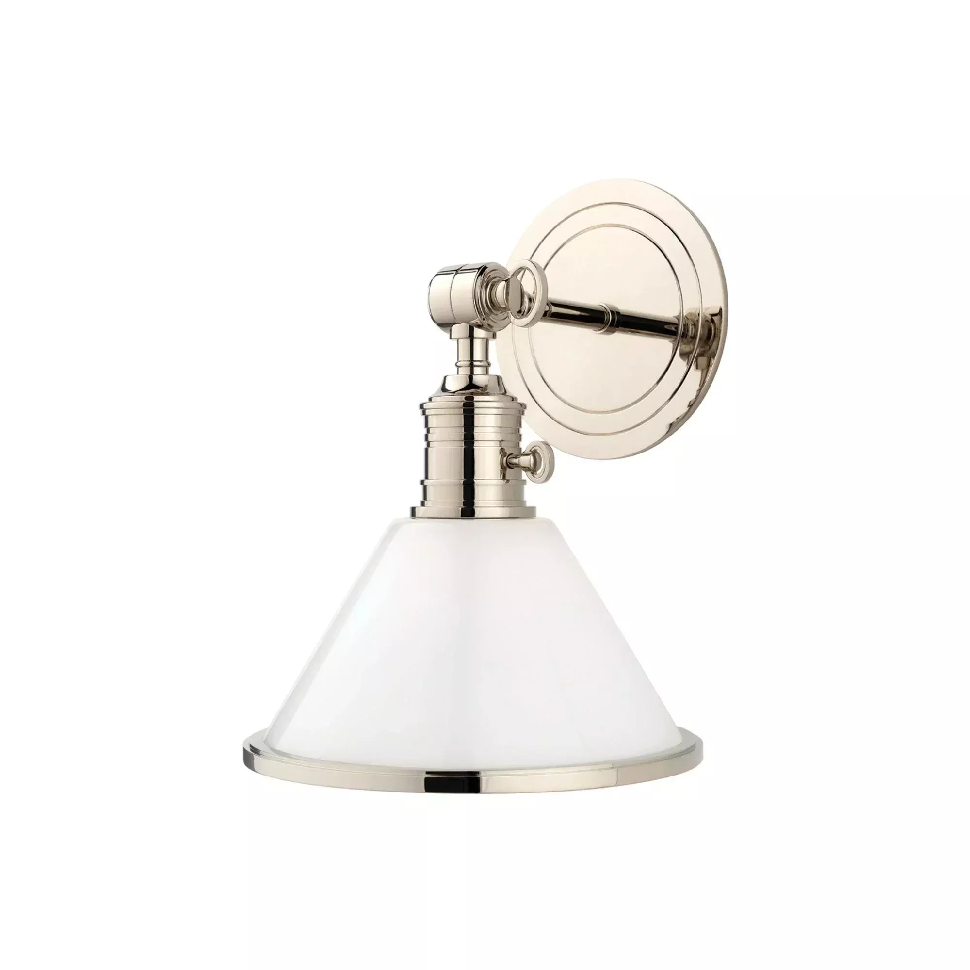 Hudson Valley Garden City 11 in. Swing Arm Lamp, Polished Nickel with Opal Shiny Glass