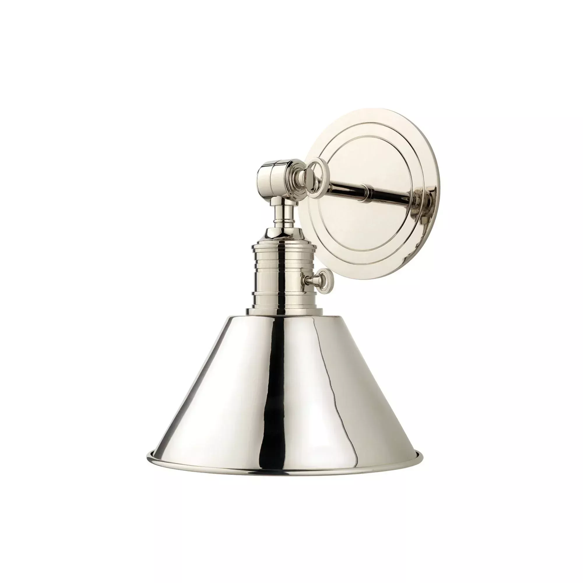 Hudson Valley Garden City 11 in. Swing Arm Lamp, Polished Nickel with Steel Shade