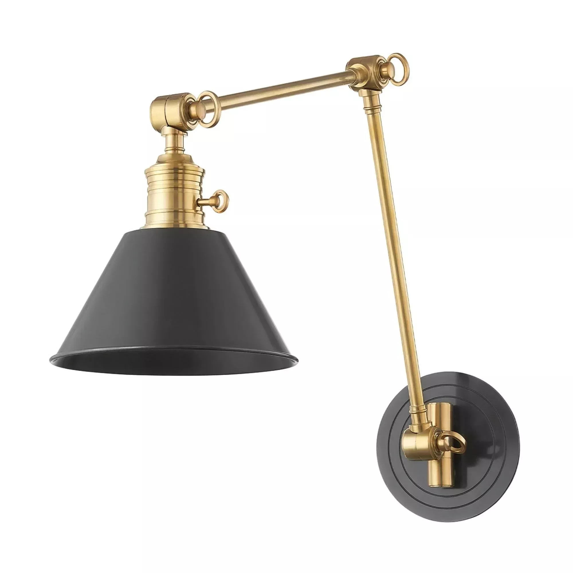 Hudson Valley Garden City 23 in. Swing Arm Lamp, Aged Brass/Old Bronze