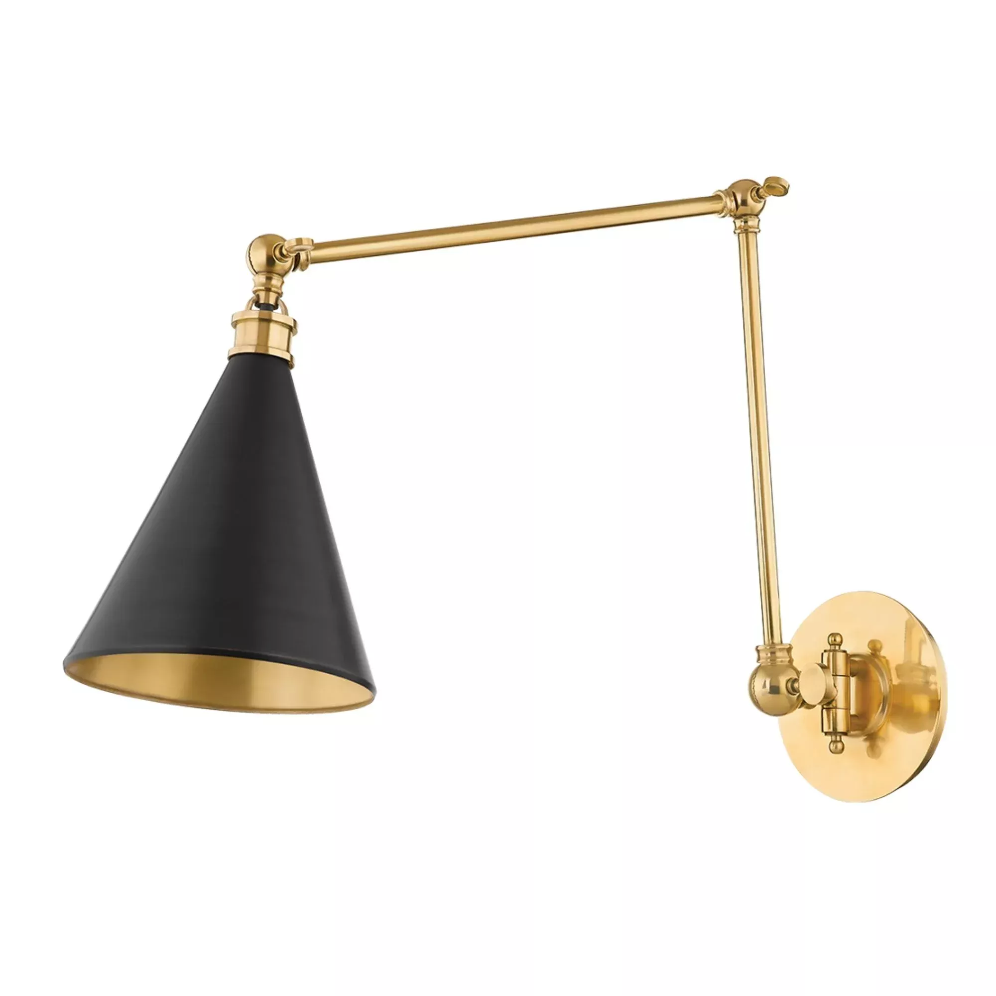 Hudson Valley Osterley 37.5" Swing Arm Lamp, Aged Brass & Distressed Bronze