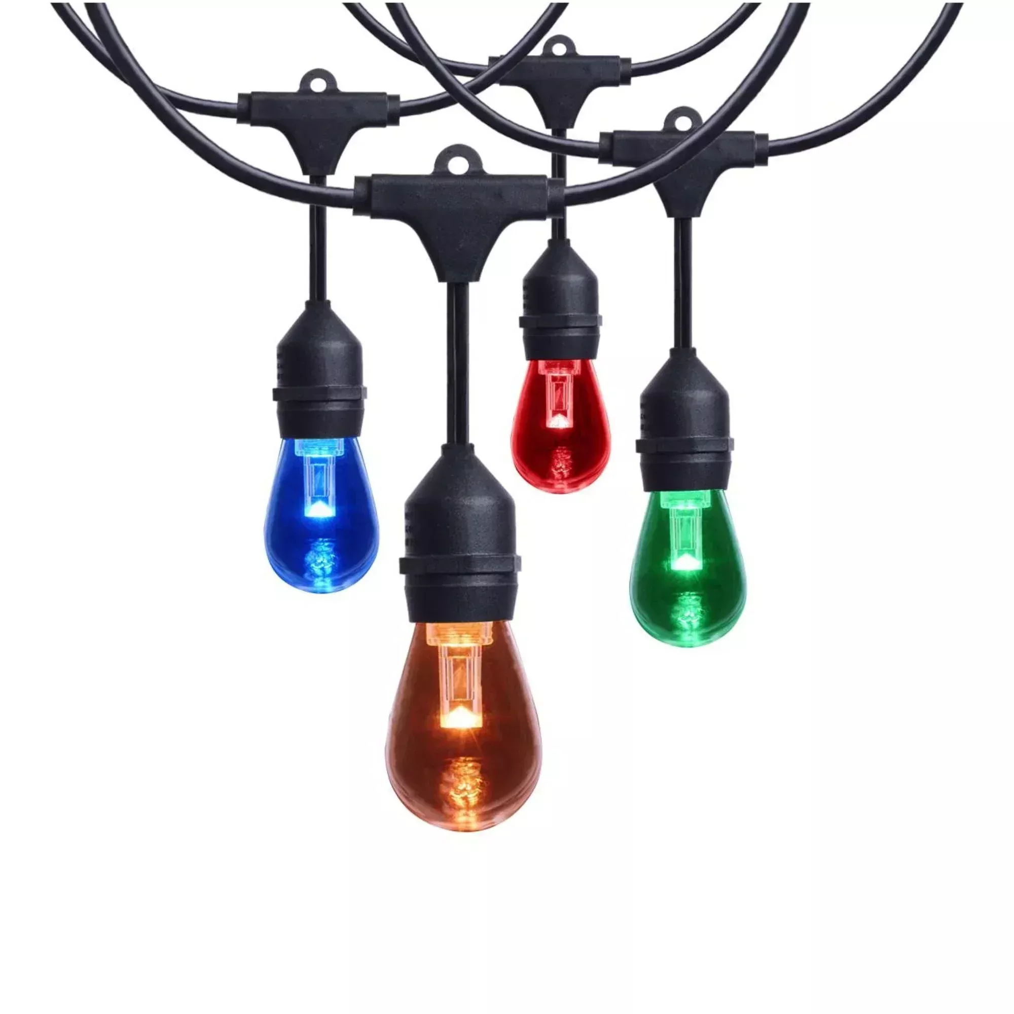 Indoor/Outdoor 24 Feet LED String Light with Remote Control, 12-S14 Bulbs, RGBTW
