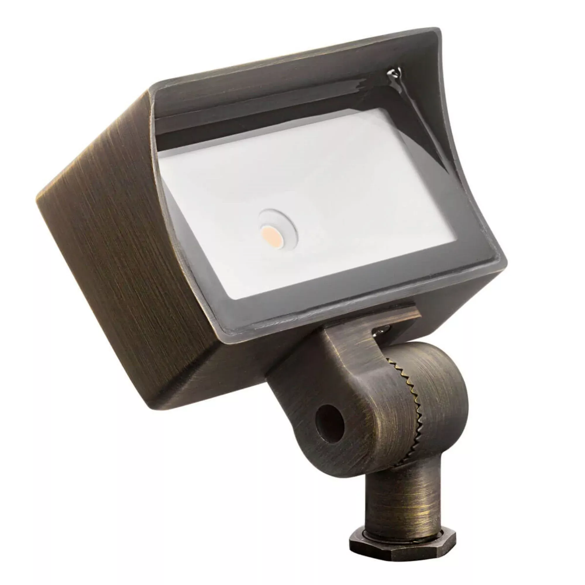 Kichler LED Integrated Wash 5.25 in. Wall Wash Accent Light, Centennial Brass with Tempered Glass