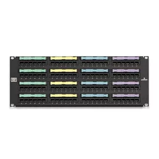 Leviton CAT6 Universal Patch Panel 96-Port 4RU Cable Management Bar Included (69586-U96)