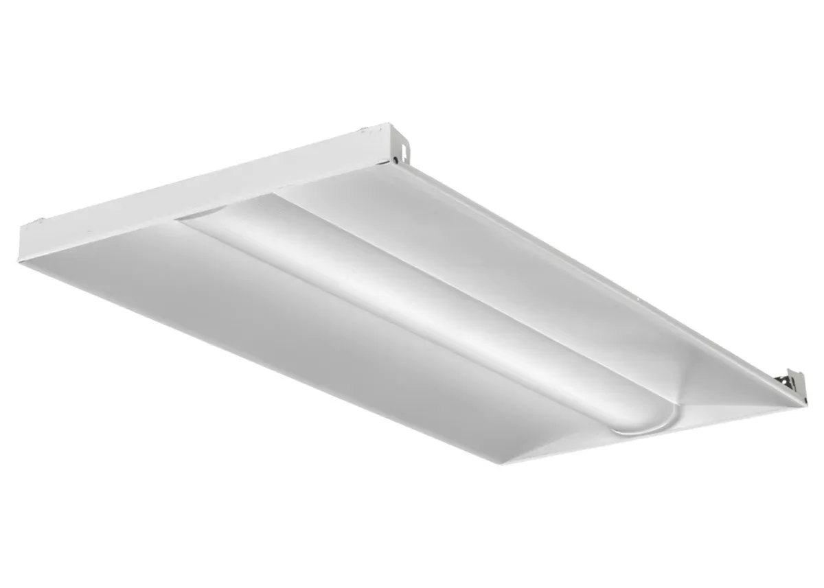 Lithonia Basket LED Lensed Troffer 2X4 Nominal 4800Lm Acrylic Diffuser Linear Prismatic Lens EldoLED Dimming To 1 Percent 80 CRI 3500K (2BLT4 48L ADP EZ1 LP835)