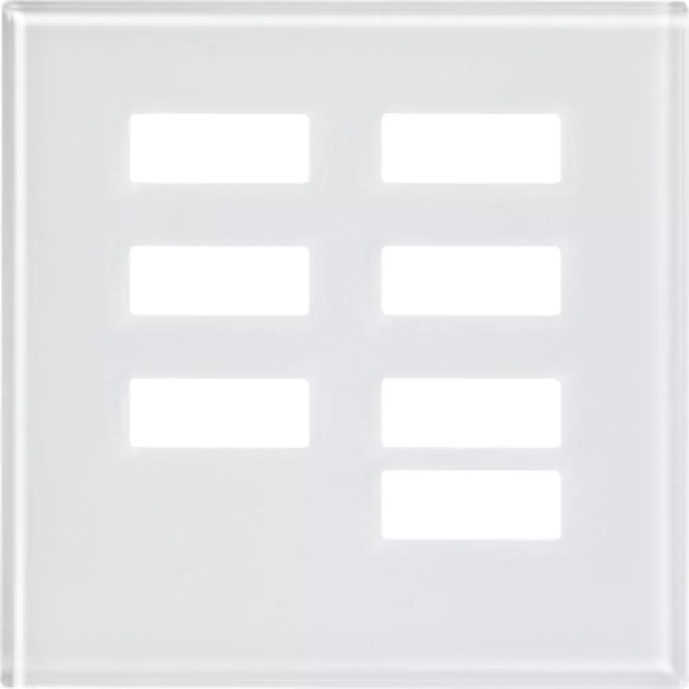 Lutron Architectural 6-Button Keypad Faceplate, White Clear Glass (LFGI-6BRL-F-CWH)