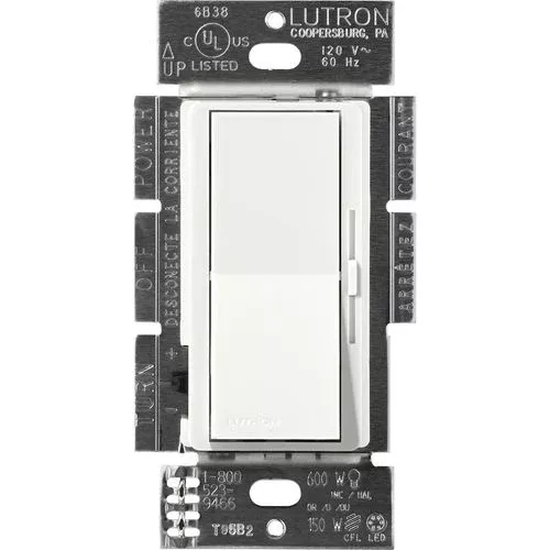 Lutron Diva 3-Wire Dimmer Switch 6 A, Glacier (DVSCF-103P-277GL)