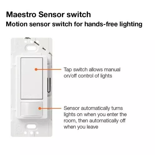 Lutron Maestro Occupancy Sensor Switch 2 A, Midnight (MS-OPS2-MN)