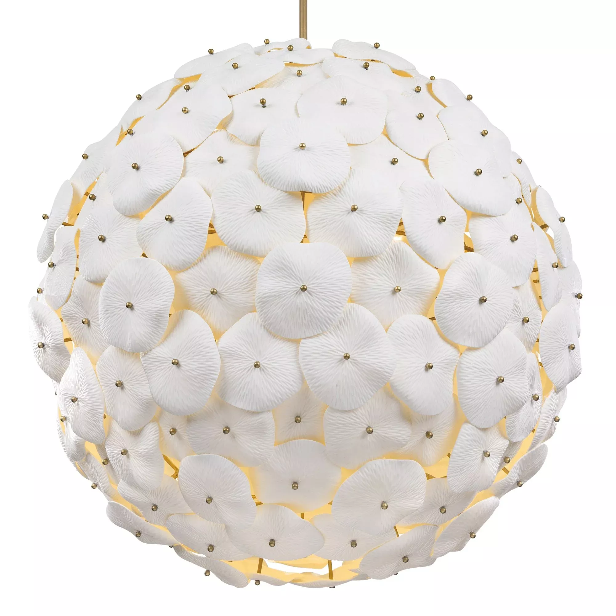 Metropolitan Coastlyn 36.75 in. 9-Light Pendant, Legacy Brass & White