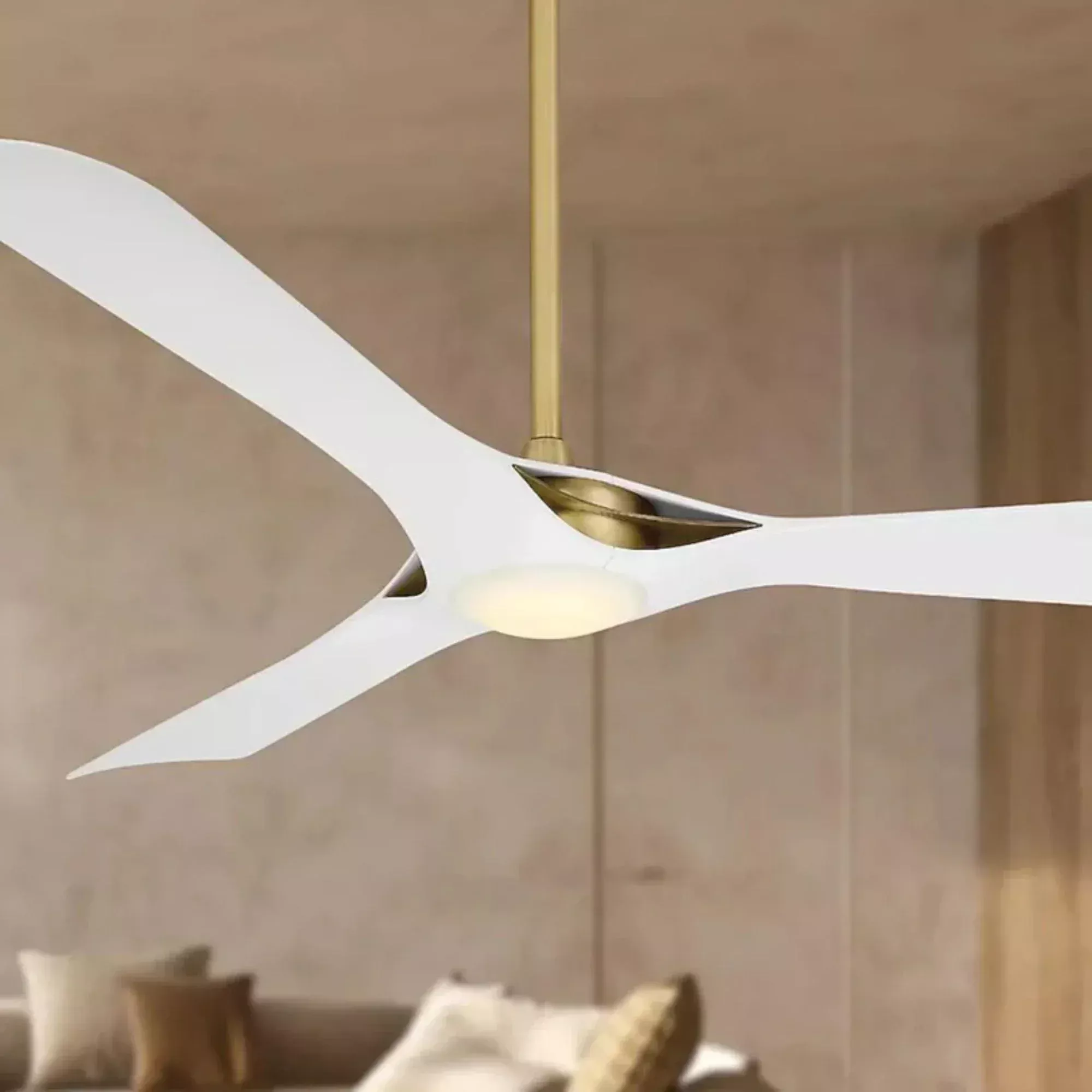 Minka Aire Bridge 60 in Indoor Smart LED Ceiling Fan DC Legacy Brass White