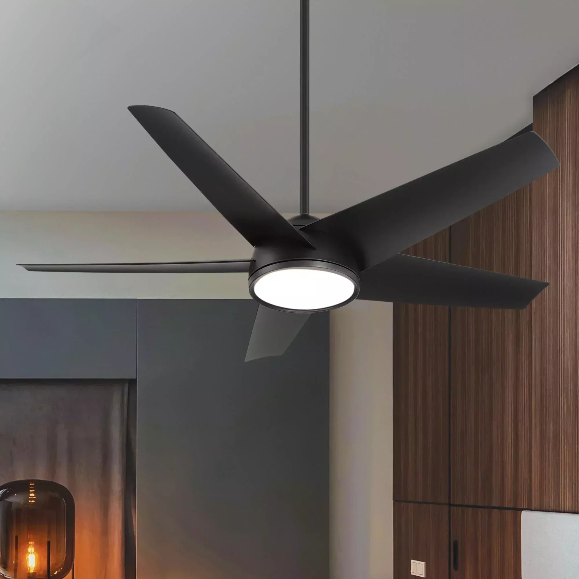 Minka Aire Chubby 58 in Outdoor Smart LED Ceiling Fan DC Coal Black