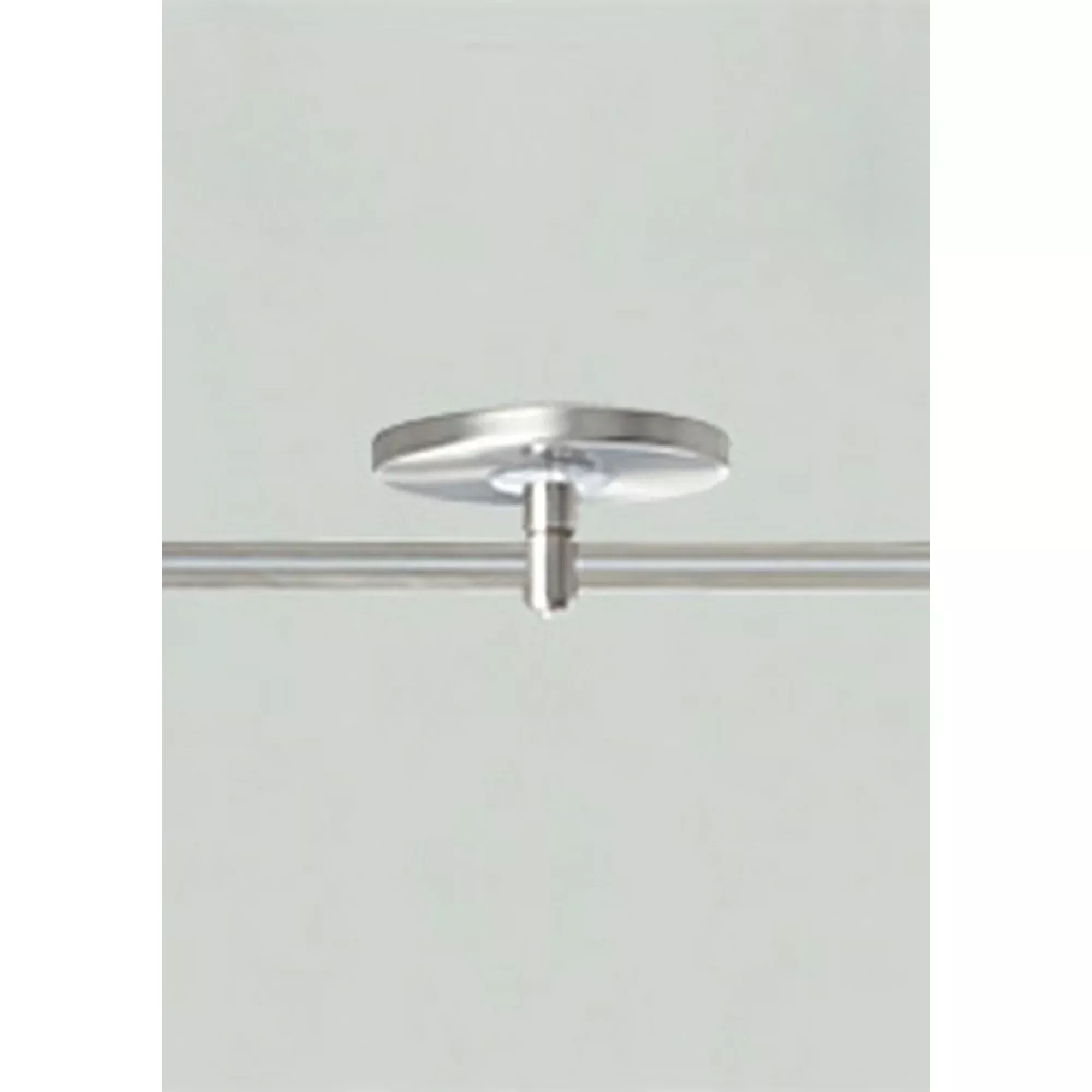 MonoRail 4" Round Power Feed Canopy Low-Profile Single-Feed, Satin Nickel Finish