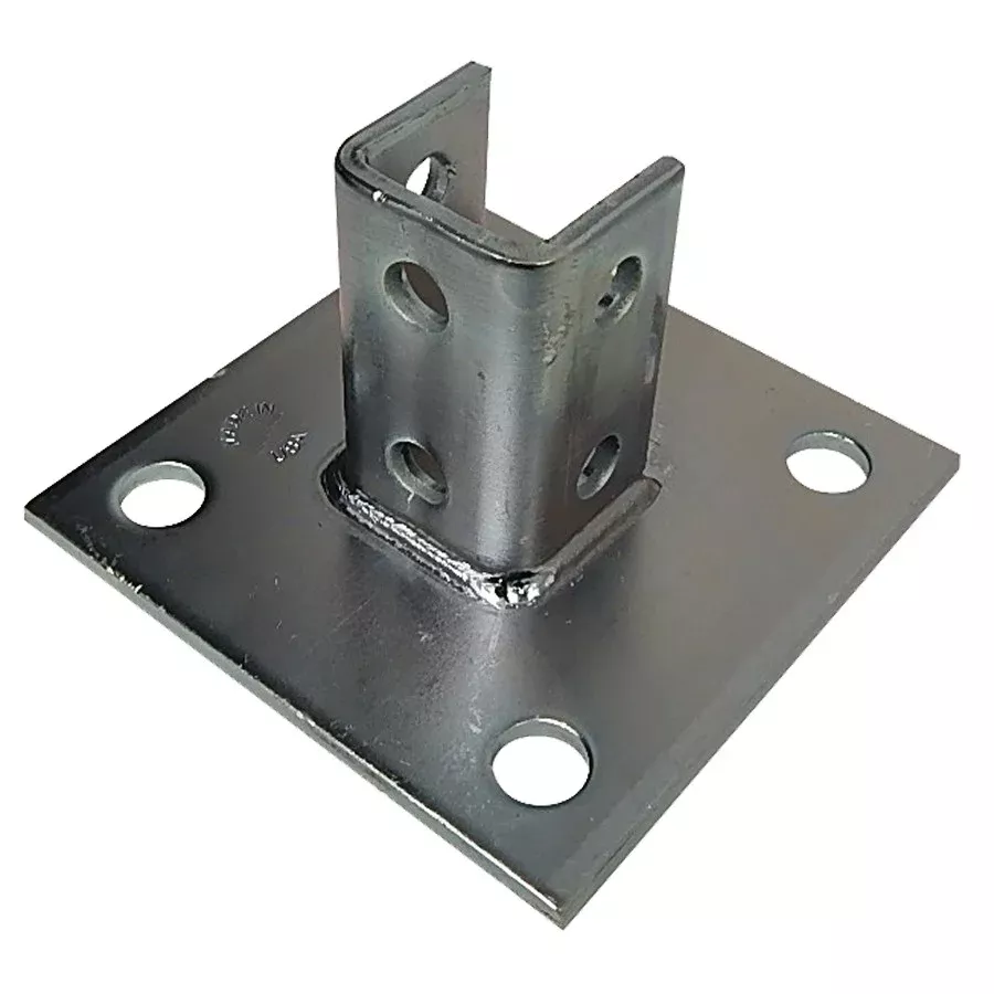 Morris 17454 Post Base Single Channel 4 Hole Square Strut 1-5/8”, 5"