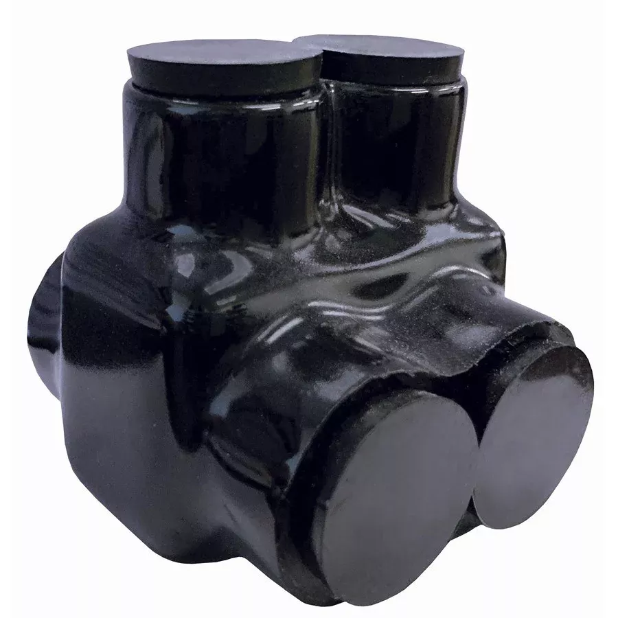 Morris 97124 Black Insulated 2-Conductor Connector, Dual Side Entry, 750 MCM