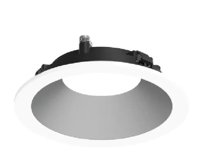 Nora Lighting NAPF-3RDNHZMPW/CL 3" Apollo Round Flanged Downlight Trim with Clear Lens, Haze Reflector / Matte Powder White Flange