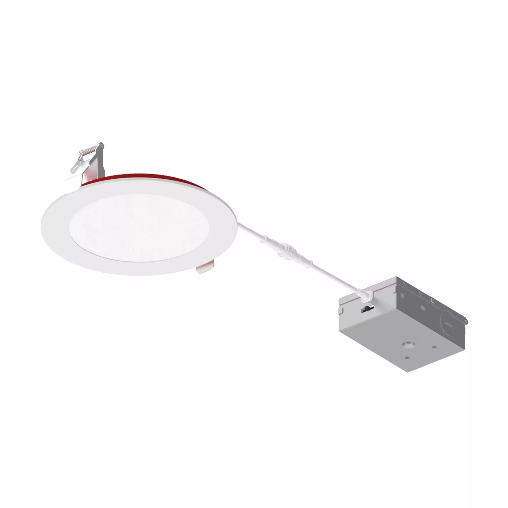 Nora Lighting NFRC-R6W1TWMPW 6" Fire Rated Can-less Flat LED Downlight, Selectable CCT, 1550lm / 15W, Matte Powder White Finish