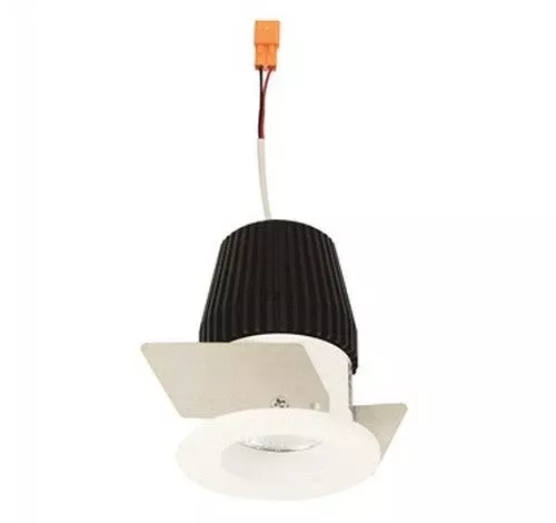Nora Lighting NIOB-1SNB30XWW 1" Iolite LED BWF Square Bullnose, 600lm, 3000K, White Reflector / White Flange