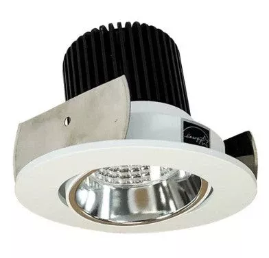 Nora Lighting NIOB-2RC35QCMPW 2" Iolite LED Round Adjustable Cone Reflector, 10-Degree Optic, 800lm / 12W, 3500K, Specular Clear Reflector / Matte Powder White Flange